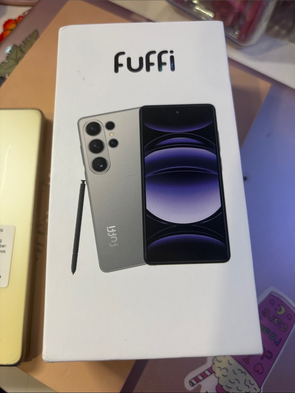Fuffi Smartphone with Stylus - Silver including cover case from and back, charge